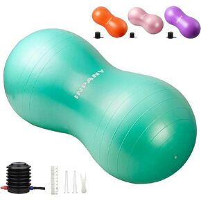INPANY Peanut Ball - Anti Burst Exercise Ball for Labor Birthing, Physical Therapy for Kids, Core Strength, Home & Gym Fintness (Include Pump)