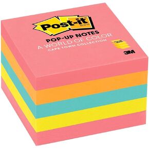 Post-it Pop-up Notes, 3x3 in, 5 Pads, America's #1 Favorite Sticky Notes, Assorted Colors, Clean Removal, Recyclable (3301-5AN)