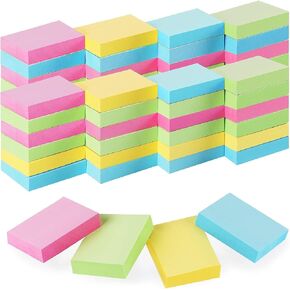 umikk 50 Pads Mini Sticky Notes 1.5X 2 inch, Small Self-Stick Note, Bulk Tiny Pads for Office, School, Home, 100 Sheets/Pad, 4 Pastel Colors, Pink, Yellow, Green, Blue