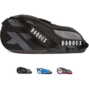 حقيبة التنس - 6 حقيبة مضارب لمضارب التنس وكرة الريشة والاسكواش. الأزرق والأسود أو الوردي. تحمل ما يصل إلى 6 مضارب + إكسسوارات + أحذية in Kuwait