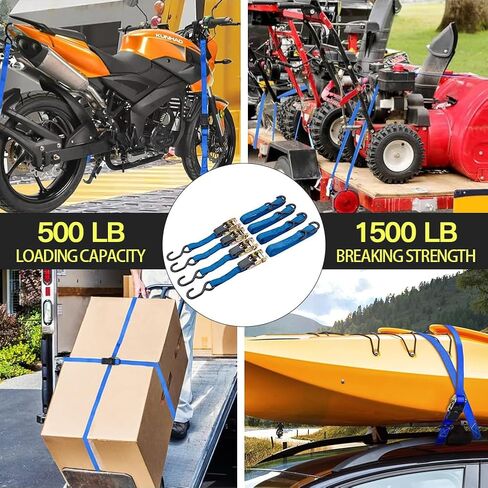 مجموعة أشرطة السقاطة مع شبكة بضائع شاحنة بيك اب بقوة 1800 رطل، أشرطة سقاطة للبضائع شديدة التحمل لشاحنات الدراجات النارية التي تتحرك شبكة بضائع مطاطية لتوفير أمان إضافي للسفر الآمن in Kuwait