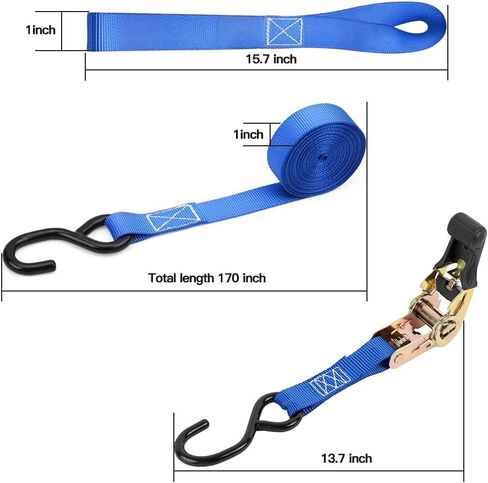 مجموعة أشرطة السقاطة مع شبكة بضائع شاحنة بيك اب بقوة 1800 رطل، أشرطة سقاطة للبضائع شديدة التحمل لشاحنات الدراجات النارية التي تتحرك شبكة بضائع مطاطية لتوفير أمان إضافي للسفر الآمن in Kuwait