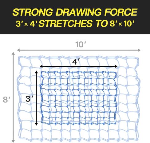 مجموعة أشرطة السقاطة مع شبكة بضائع شاحنة بيك اب بقوة 1800 رطل، أشرطة سقاطة للبضائع شديدة التحمل لشاحنات الدراجات النارية التي تتحرك شبكة بضائع مطاطية لتوفير أمان إضافي للسفر الآمن in Kuwait