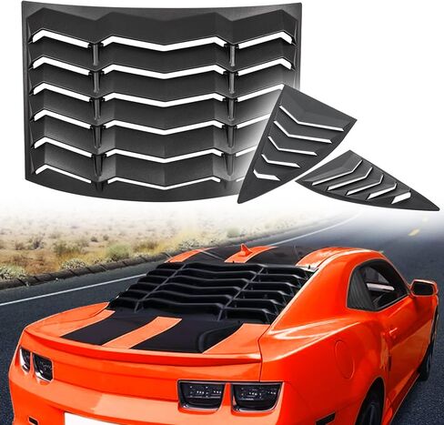 Side Window Louvers Windshield Sun Shade Cover Lambo Style Matte Black Compatible with Chevrolet Chevy Camaro 2010 2011 2012 2013 2014 2015 Left Right 2PCS in Saudi Arabia