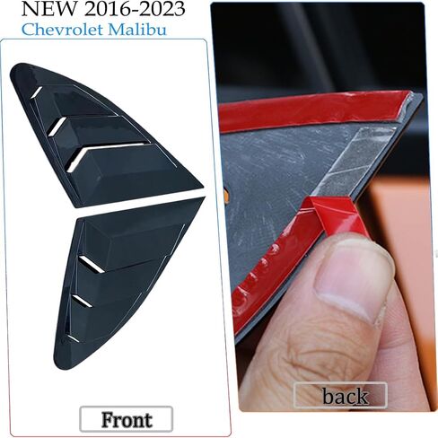 MUXEE for Chevrolet Malibu 2016-2023 2PCS Print Rear Side Window Louvers Air Vent Scoop Shades Cover Blinds Trim - ABS Carbon Fiber Sport Upgrade Trims Interior Accessories (2PCS) in Kuwait