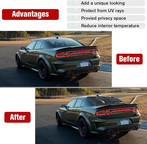 LitMiRaCle Window Louvers for Dodge Charger 2011-2022, Lambo Style Rear+Side Windshield Sun Shade Cover for SXT GT R/T Scat Pack SRT Hellcat Widebody Redeye Daytona All Weather ABS (Bright Black) in Kuwait