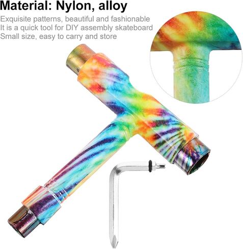 BESPORTBLE Skate Tools USA Flag Pattern Portable Skateboard T Tool Kit Accessory with L Type Cross Screwdriver for Roller Skates Skateboard Longboard in Saudi Arabia