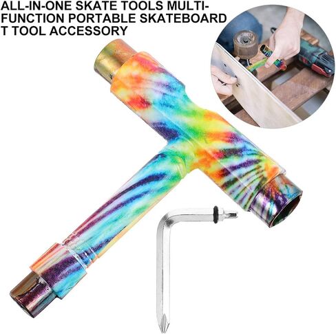 BESPORTBLE Skate Tools USA Flag Pattern Portable Skateboard T Tool Kit Accessory with L Type Cross Screwdriver for Roller Skates Skateboard Longboard in Saudi Arabia