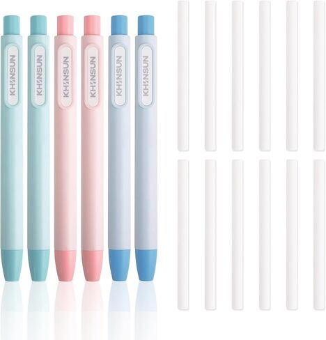 6 قطع محايات قابلة للسحب، ممحاة مطاطية بتصميم سحب وسحب، ممحاة على شكل قلم مع 12 قطعة عبوات قابلة للاستبدال للطلاب والأطفال واللوازم المدرسية المنزلية والمكتبية ورسم الكتابة والرسم in Kuwait