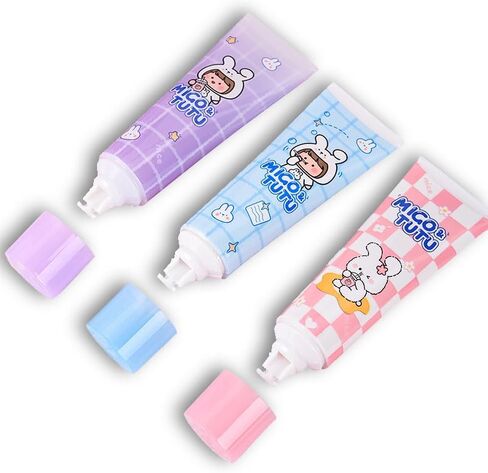 شريط أبيض، شريط تصحيح أبيض قابل للسحب، قلم أبيض قابل لإعادة الملء، تبييض جمالي لطيف للوازم المكتبية in Kuwait