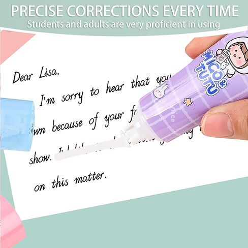 شريط أبيض، شريط تصحيح أبيض قابل للسحب، قلم أبيض قابل لإعادة الملء، تبييض جمالي لطيف للوازم المكتبية in Kuwait