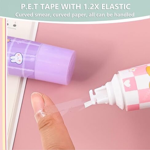 شريط أبيض، شريط تصحيح أبيض قابل للسحب، قلم أبيض قابل لإعادة الملء، تبييض جمالي لطيف للوازم المكتبية in Kuwait