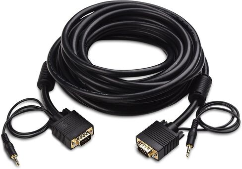 Cable Matters VGA Cable with Audio, SVGA Monitor Cable, 15ft | 3.5mm Stereo Audio, for Computer Monitors in Kuwait