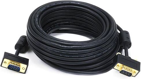 كابل شاشة Monoprice 1.5 قدم فائق النحافة SVGA Super VGA 30/32AWG M/M مع فريت (موصل مطلي بالذهب) in Kuwait