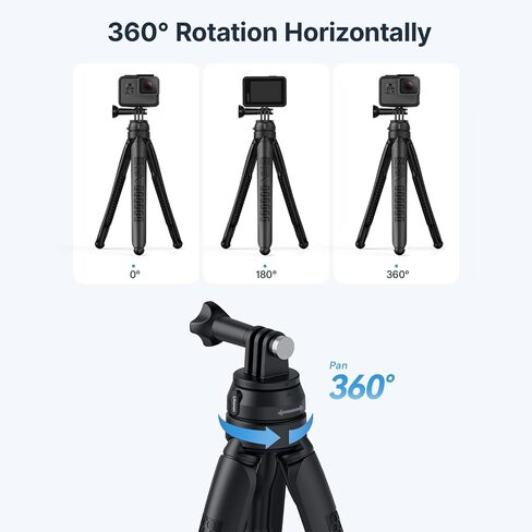 ULANZI JJ01 حامل ثلاثي مرن سريع الفك، لكاميرا Gopro DJI insta360 GO Quick II Action، دوران بانورامي 360 درجة، أرجل قابلة للانحناء، عصا سيلفي خفيفة الوزن ومحمولة، ملحقات كاميرا مدمجة in Saudi Arabia
