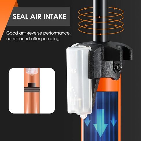 مضخة هواء للدراجة 160 رطل لكل بوصة مربعة، مضخات إطارات الدراجة المحمولة مع صمام شريدر وبريستا، مضخة هواء صغيرة للدراجة الأرضية مع إبر كروية وفوهة بالونات، منفاخ لكرة السلة in Kuwait