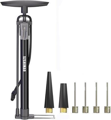 SZSHIMAO Bicycle Pump, Bike Floor Pump, Ball Pump, 160 PSI High Pressure Gauge Air Pump with Presta and Schrader Valve for All Bikes and Sports Balls in Saudi Arabia