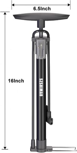 SZSHIMAO Bicycle Pump, Bike Floor Pump, Ball Pump, 160 PSI High Pressure Gauge Air Pump with Presta and Schrader Valve for All Bikes and Sports Balls in Saudi Arabia