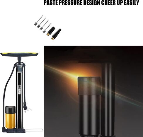 SZSHIMAO Bicycle Pump, Bike Floor Pump, Ball Pump, 160 PSI High Pressure Gauge Air Pump with Presta and Schrader Valve for All Bikes and Sports Balls in Saudi Arabia