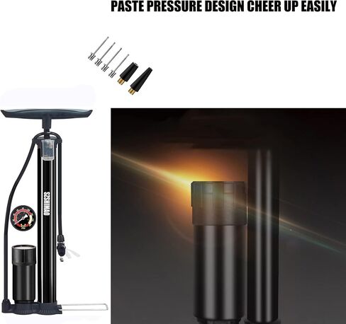 SZSHIMAO Bicycle Pump, Bike Floor Pump, Ball Pump, 160 PSI High Pressure Gauge Air Pump with Presta and Schrader Valve for All Bikes and Sports Balls in Saudi Arabia