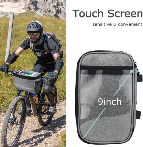 BicycleStore Bicycle Cycling Basket Handlebar Bag with Sliver Grey Reflective Stripe Outdoor Activity Bicycle Pack Accessories Black 3.5L in Kuwait