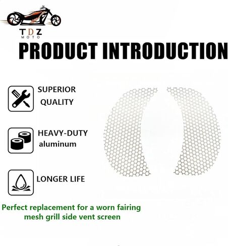 TDZ 𝟐𝟎𝟏𝟓-𝟐𝟎𝟐𝟑 Fairing Mesh Grill Side Vent Screen Fits for Road Glide Custom FLTRX Special FLTRXS Glide Ultra FLTRU FLTRUSE ，Black in Kuwait
