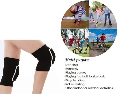 JUMISEE Kids Knee Pad, Anti-Slip Padded Sponge Knee Brace Breathable Flexible Elastic Knee Support for Football Volleyball Dance Skating Basketball Sports in Kuwait