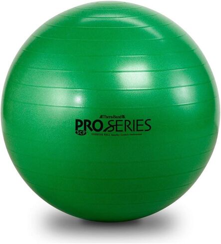THERABAND Exercise Ball, Professional Series Stability Ball with 65 cm Diameter for Athletes 5'7" to 6'1" Tall, Slow Deflate Fitness Ball for Improved Posture, Balance, Yoga, Pilates, Core, Green in Saudi Arabia