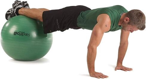 THERABAND Exercise Ball, Professional Series Stability Ball with 65 cm Diameter for Athletes 5'7" to 6'1" Tall, Slow Deflate Fitness Ball for Improved Posture, Balance, Yoga, Pilates, Core, Green in Saudi Arabia
