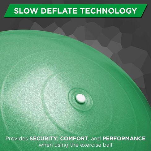 THERABAND Exercise Ball, Professional Series Stability Ball with 65 cm Diameter for Athletes 5'7" to 6'1" Tall, Slow Deflate Fitness Ball for Improved Posture, Balance, Yoga, Pilates, Core, Green in Saudi Arabia