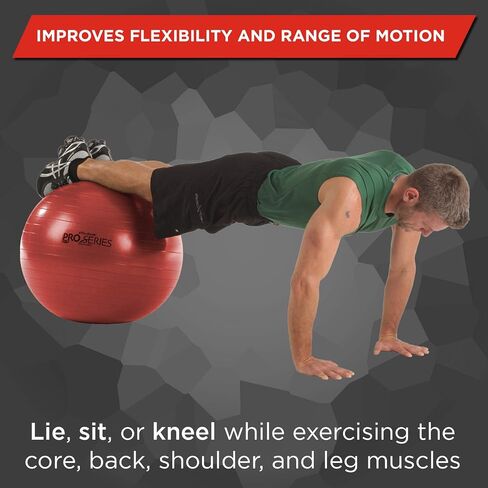 THERABAND Exercise Ball, Professional Series Stability Ball with 65 cm Diameter for Athletes 5'7" to 6'1" Tall, Slow Deflate Fitness Ball for Improved Posture, Balance, Yoga, Pilates, Core, Green in Saudi Arabia