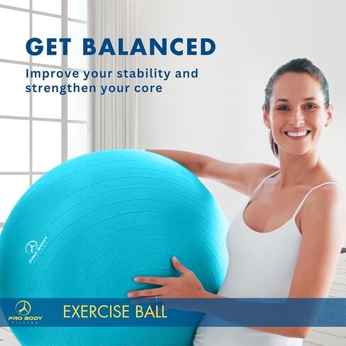 ProBody Pilates Ball Yoga Ball Exercise Ball, Balance Ball or Pregnancy Ball for Stability, Yoga Ball Chair, Therapy Ball Workout Ball or Birthing Ball for Pregnancy in Saudi Arabia