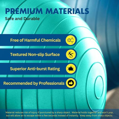ProBody Pilates Ball Yoga Ball Exercise Ball, Balance Ball or Pregnancy Ball for Stability, Yoga Ball Chair, Therapy Ball Workout Ball or Birthing Ball for Pregnancy in Saudi Arabia