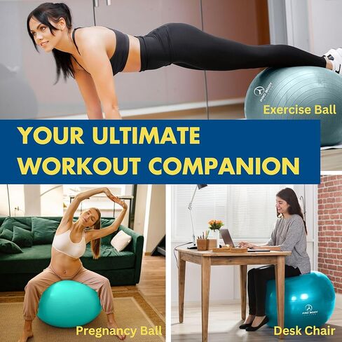ProBody Pilates Ball Yoga Ball Exercise Ball, Balance Ball or Pregnancy Ball for Stability, Yoga Ball Chair, Therapy Ball Workout Ball or Birthing Ball for Pregnancy in Saudi Arabia