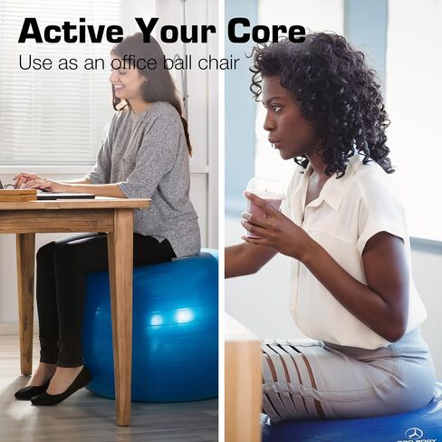 ProBody Pilates Ball Yoga Ball Exercise Ball, Balance Ball or Pregnancy Ball for Stability, Yoga Ball Chair, Therapy Ball Workout Ball or Birthing Ball for Pregnancy in Saudi Arabia