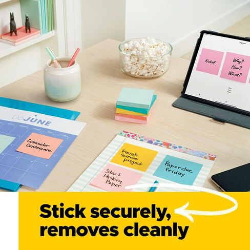 ملاحظات صغيرة Post-it، 1.5 × 2 بوصة، 24 وسادة، الملاحظات اللاصقة المفضلة رقم 1 في أمريكا، مجموعة Poptimistic، ألوان زاهية (أرجواني، وردي، أزرق، أخضر)، إزالة نظيفة، قابلة لإعادة التدوير in Kuwait