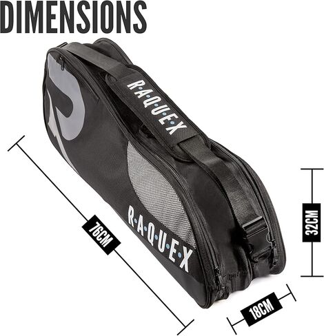 حقيبة التنس - 6 حقيبة مضارب لمضارب التنس وكرة الريشة والاسكواش. الأزرق والأسود أو الوردي. تحمل ما يصل إلى 6 مضارب + إكسسوارات + أحذية in Kuwait