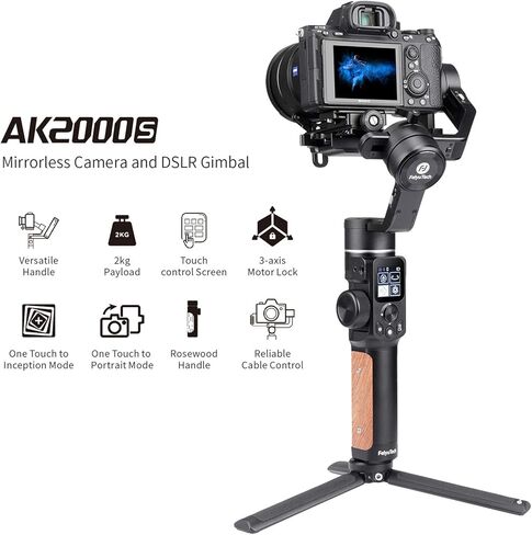 Feiyu AK2000 S Ak2000S 3 محاور مثبت جيمبال محمول لسوني a9 a7 ii a6500 سلسلة Canon 5D باناسونيك GH5 GH4 نيكون D850 بدون مرآة وكاميرا رقمية DSLR، لوحة لمس ذكية in Kuwait
