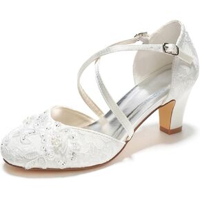Emily Bridal Wedding Shoes Round Criss Cross Party Shoes