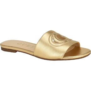 Guess Women's Tashia Flat Sandal, Gold 788, 6.5
