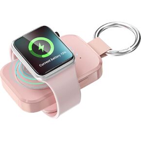 Portable Wireless Charger for Apple Watch Series 9/8/Ultra/7/6/5/4/3/2/SE,1000mAh iWatch Charger Magnetic Power Bank Battery Pack,Compact Travel Keychain Charger Gift with 4 Indicators Green