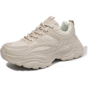 Women's Lace-up Platform Walking Shoes Comfortable Retro Stylish Workout Sport Work Casual Chunky Sneakers