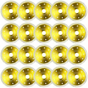 4.5 inch Super Thin Tile Blade, 20 Pcs Diamond Saw Blades, Diamond Blade for Angle Grinder Cutting Porcelain Tile Granite Marbles (Black)
