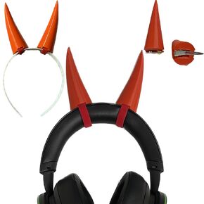 2x Blood Fiend horns for Headset/Cosplay - Made In USA -16 Colors Combos (Red)