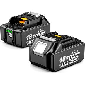 5.0Ah Battery Replacement for Makita 18V Battery Compatible with 18 Volt BL1860B BL1850B BL1840B BL1830B BL1815B Batteries (2pcs)