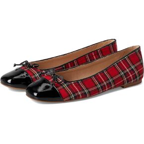 Jack Rogers Women's Kenlyn Cap Toe Ballet-Plaid/Patent Flat