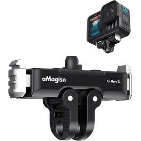Magnetic Quick Release Mount Compatible with GoPro Hero 13 Black,Easily Change Between Different Accessories with a 1/4" Screw Mount and 2-Prong Mount Connection