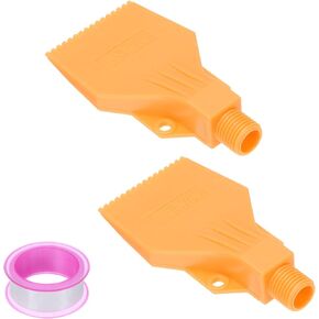 uxcell 6 Pcs BSPT1/4 Male Blowing Wind Nozzle, Flat Air Nozzle Orifice Nozzle ABS Air Spray Jet Nozzle with A PTFE Tape for Compressed Air Machine Accessories (Two Hole Fixing, Yellow)
