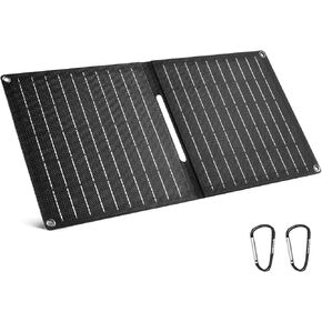 ELECAENTA 40W Solar Panel, USB C, USB A and DC 18V Output, IP68 Waterproof, Foldable Portable ETFE Solar Charger Compatible with iPhone, Samsung, Camping, Hiking, and Outdoor Power Station