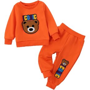Toddler Baby Boy Fall Winter Clothes,6-24 Months Fall Outfit Long Sleeve Sweatshirt + Sweatpants Outfits Set